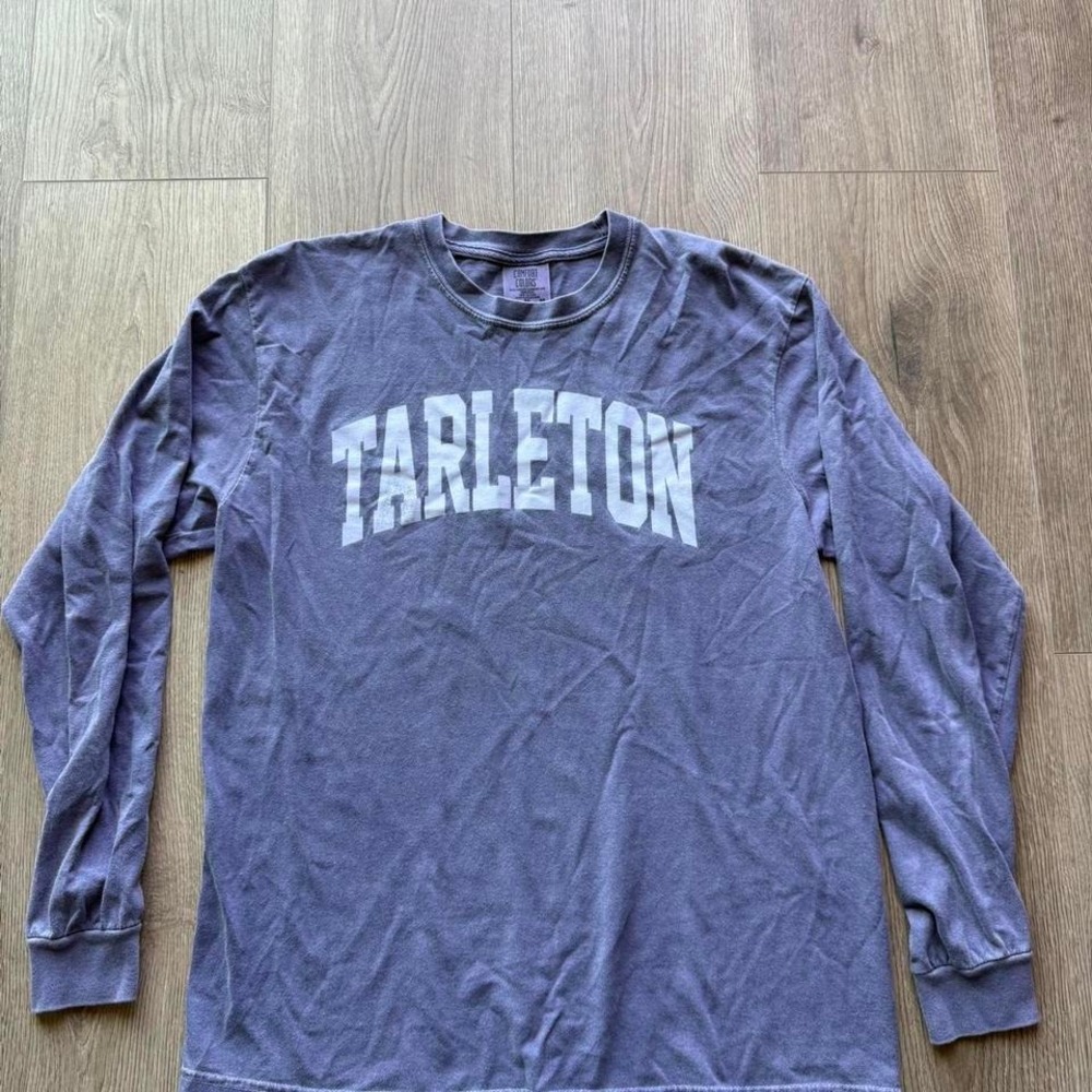 Comfort Colors Tarleton State Long Sleeve Shirt Purple Vintage Wash Tee Size M